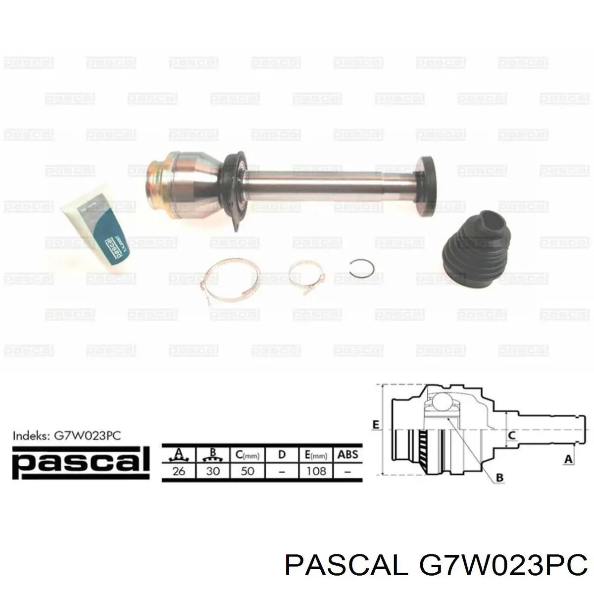 G7W023PC Pascal шрус внутрішній, передній, правий
