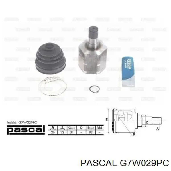 G7W029PC Pascal шрус внутрішній, передній
