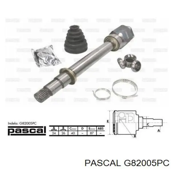 G82005PC Pascal шрус внутрішній, передній