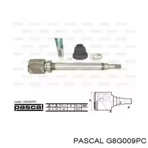 ШРУС внутрішній, передній, правий G8G009PC Pascal