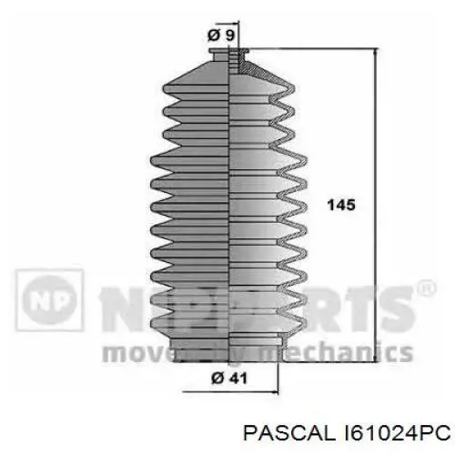 Чохол рульової рейки правий Pascal I61024PC ціна, від 5.50 USD