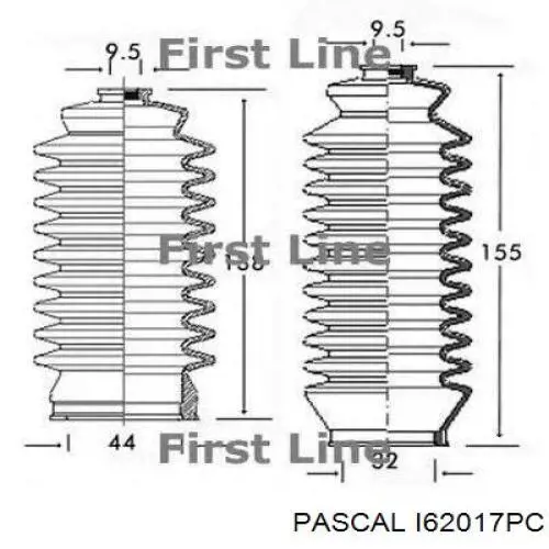 I62017PC Pascal пильник рульового механізму/рейки