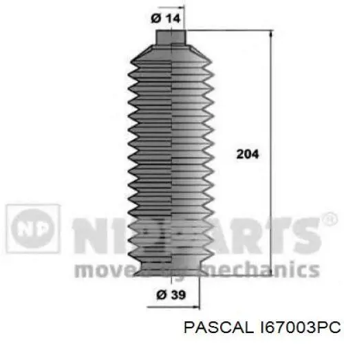 I67003PC Pascal пильник рульового механізму/рейки