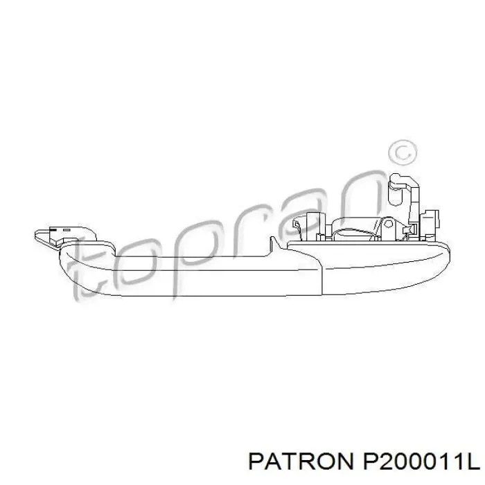 Ручка задньої двері зовнішня ліва P200011L Patron