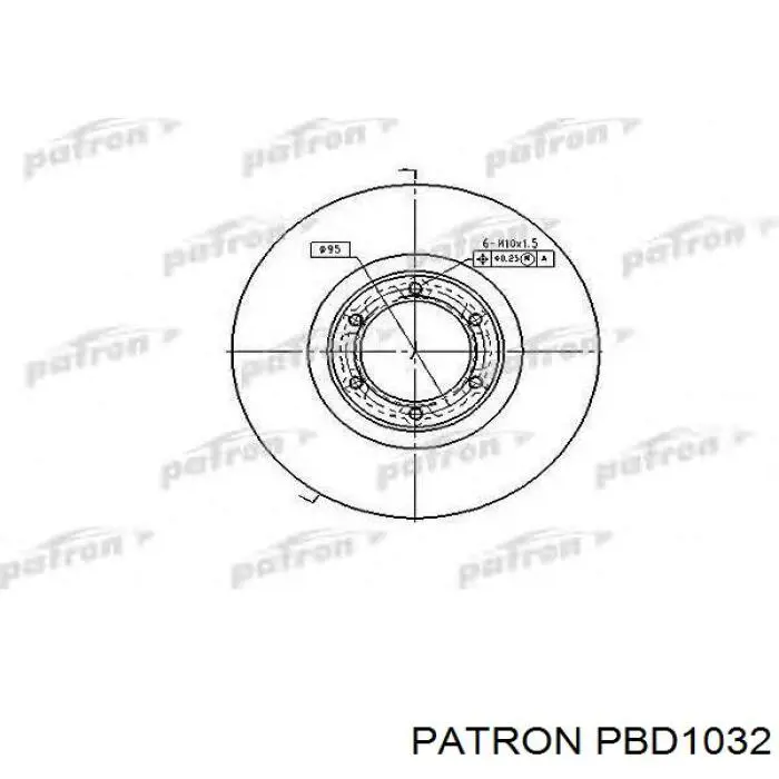 Диск гальмівний передній PBD1032 Patron