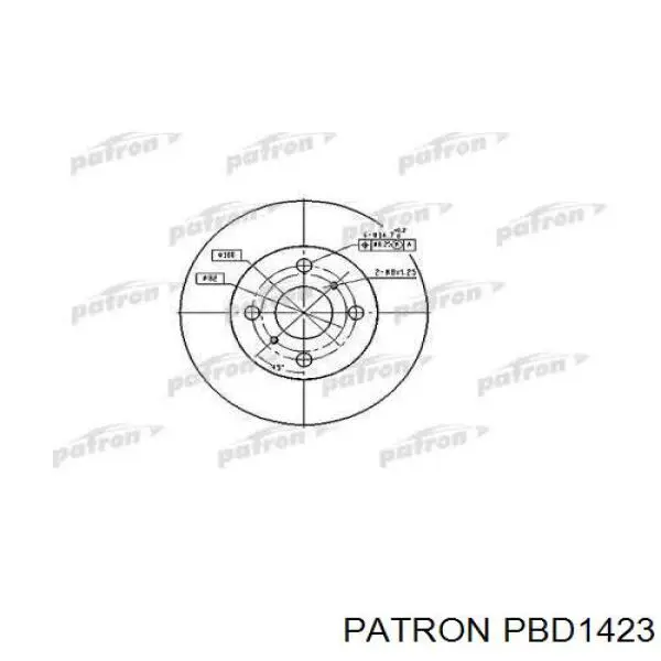 Гальмівні диски передні PBD1423 Patron