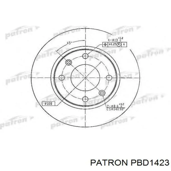 Диск гальмівний передній PBD1423 Patron