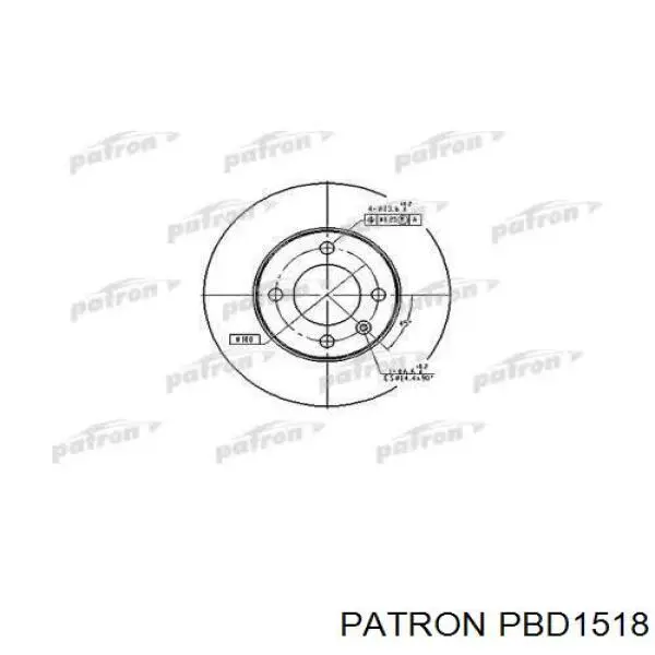Диск переднього гальма Patron PBD1518 ціна, від 15.20 USD