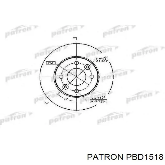 Купити PBD1518 Patron Ротор гальмівний