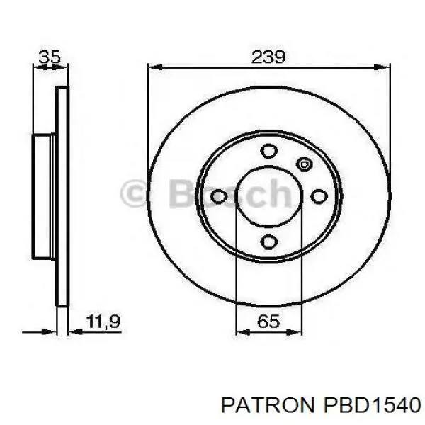 Диск гальмівний задній PBD1540 Patron