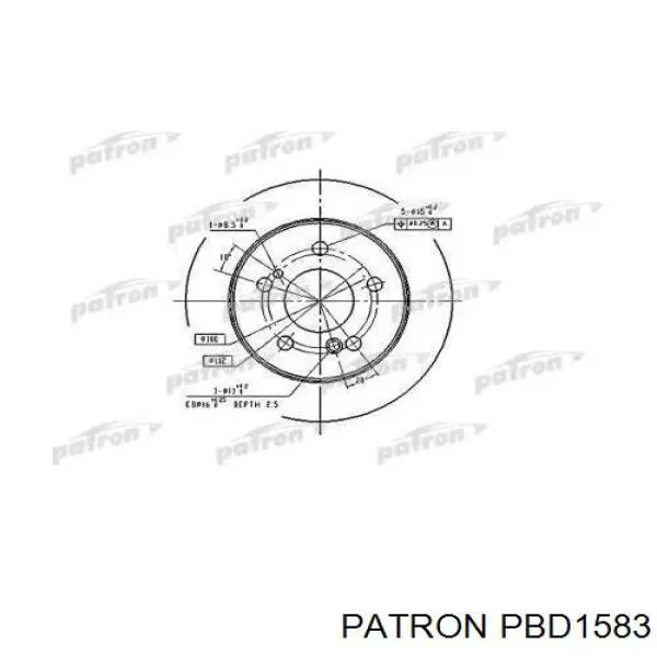 Диск гальмівний задній PBD1583 Patron