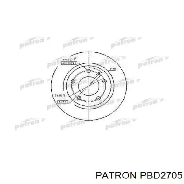Купити PBD2705 Patron Диск заднього гальма