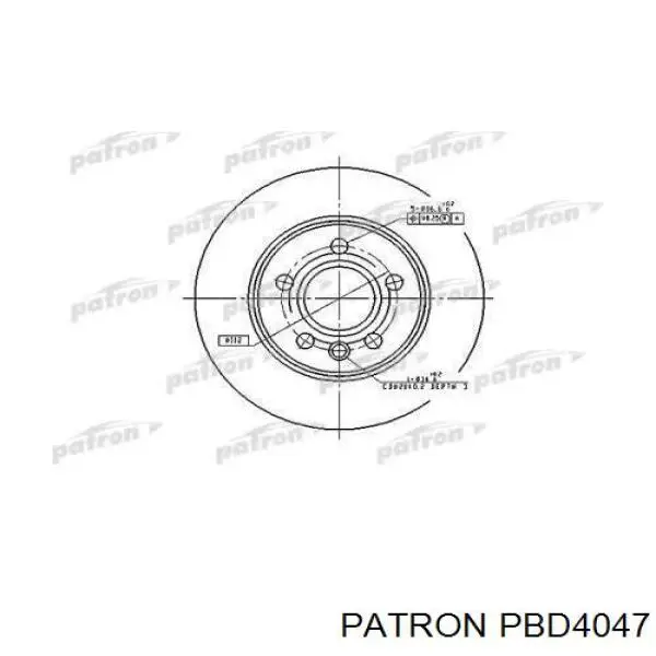 Купити PBD4047 Patron Диск заднього гальма