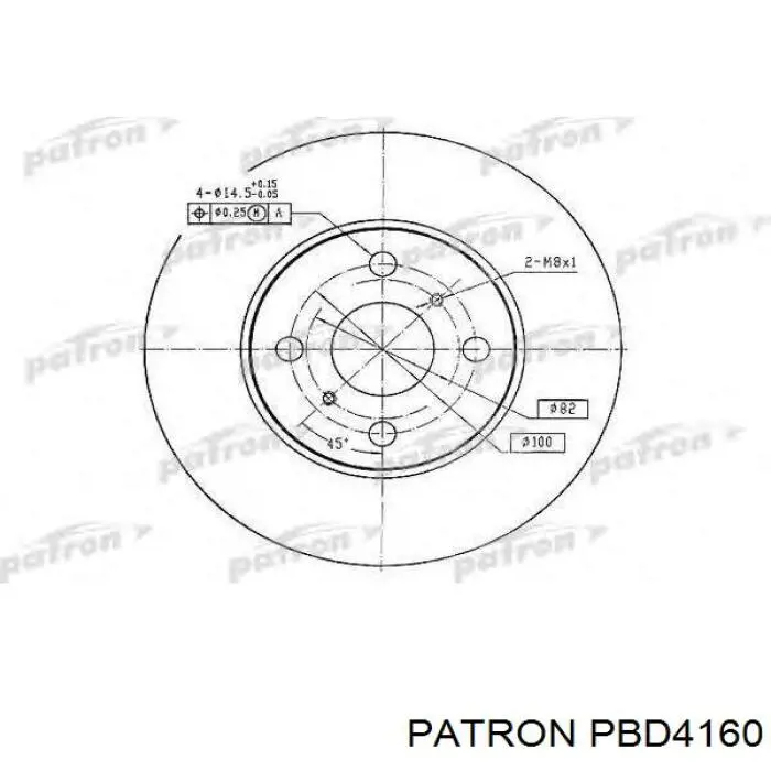 Диск гальмівний передній PBD4160 Patron