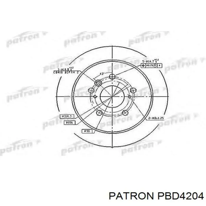 PBD4204 Patron диск гальмівний передній