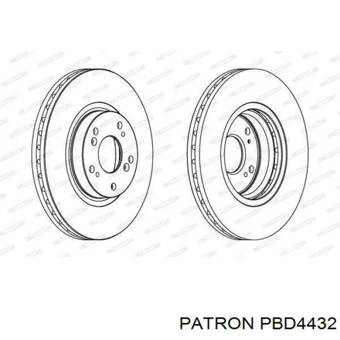 Диск переднього гальма Patron PBD4432 ціна, від 52.43 USD