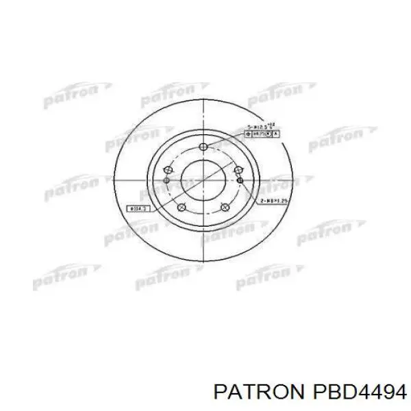 Диск переднього гальма Patron PBD4494 ціна, від 65.28 USD