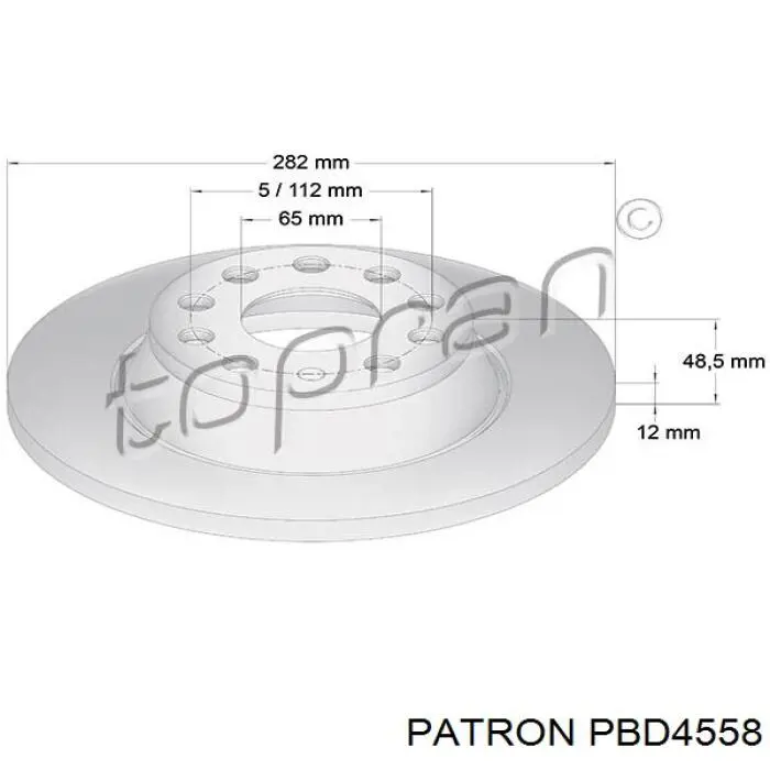 Купити PBD4558 Patron Диск заднього гальма
