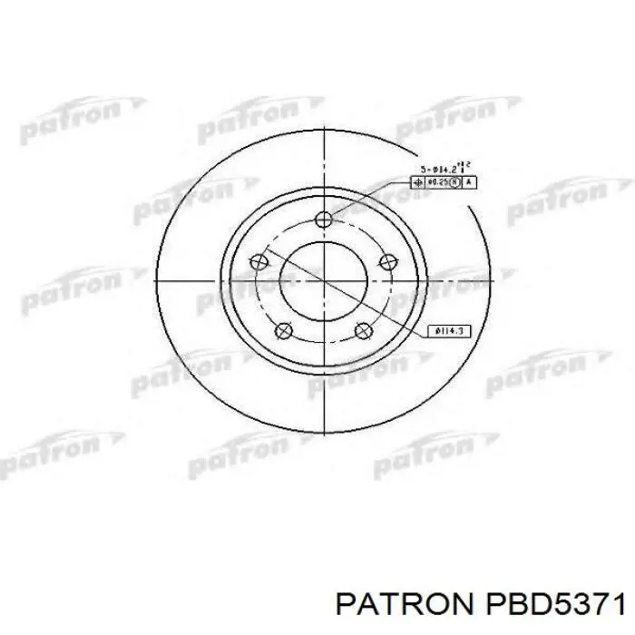 Диск гальмівний передній PBD5371 Patron