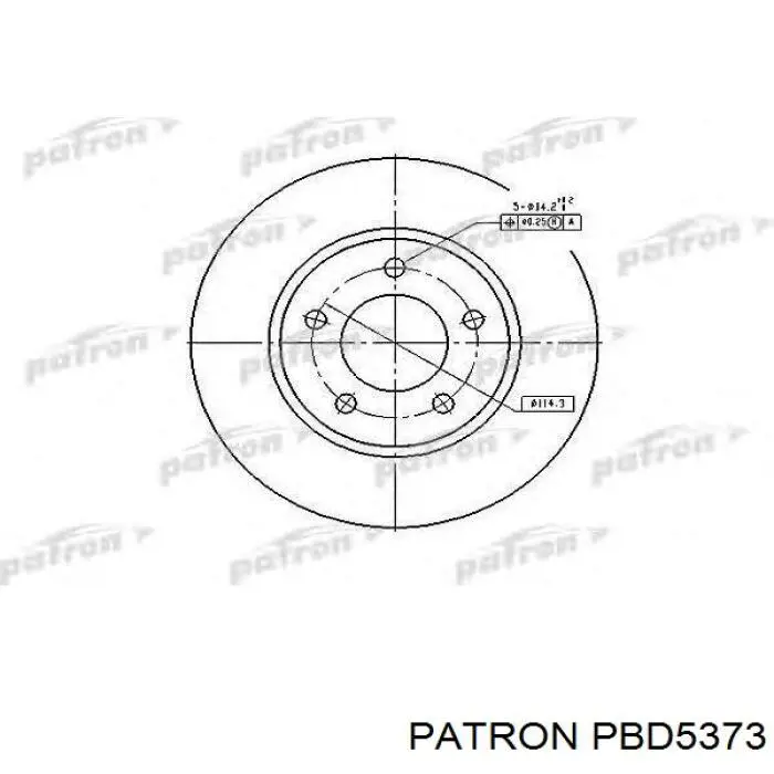 Диск гальмівний передній PBD5373 Patron