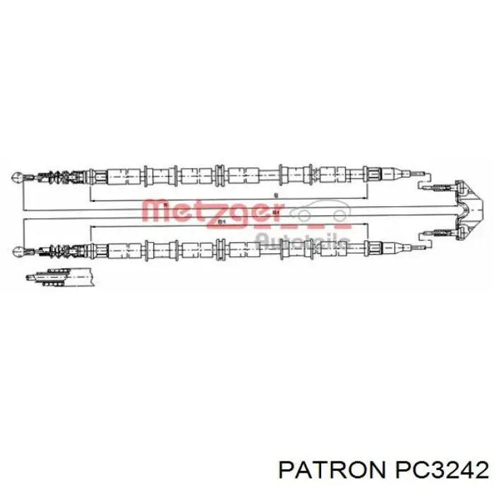 Трос ручного гальма задній, правий/лівий Goodrem RM4445 ціна, від 21.22 USD