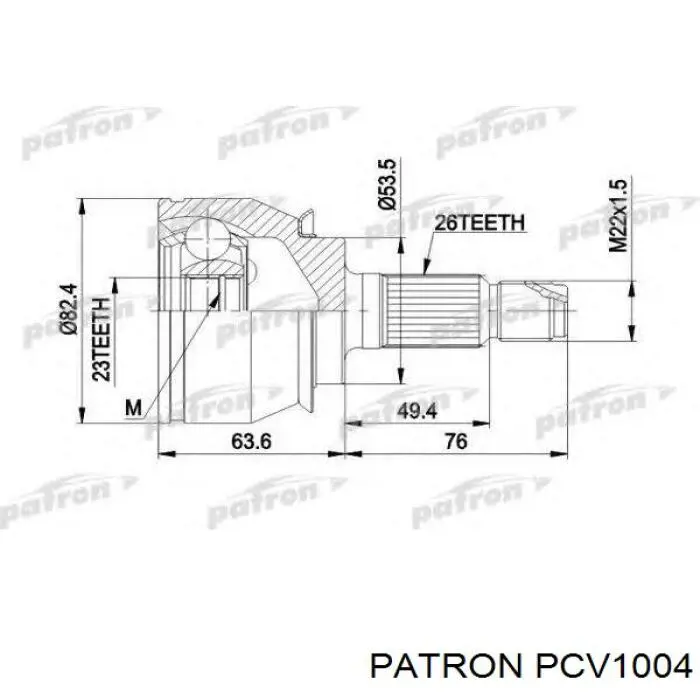 ШРУС зовнішній передній PCV1004 Patron