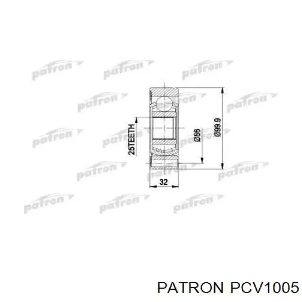 PCV1005 Patron Шарнір кутових швидкостей внутрішній задній