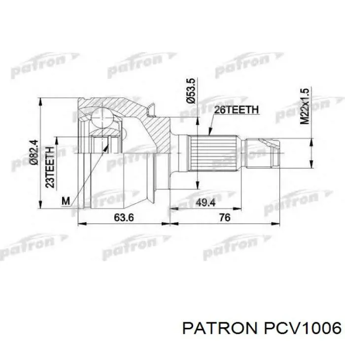 ШРУС зовнішній передній PCV1006 Patron