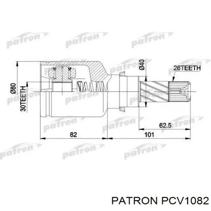 ШРУС зовнішній передній PCV1082 Patron