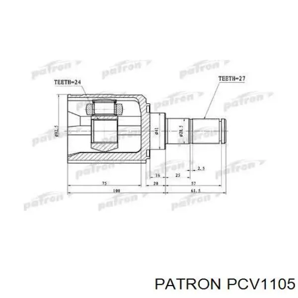 ШРУС внутрішній, передній PCV1105 Patron