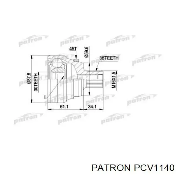 PCV1140 Patron Граната зовнішня