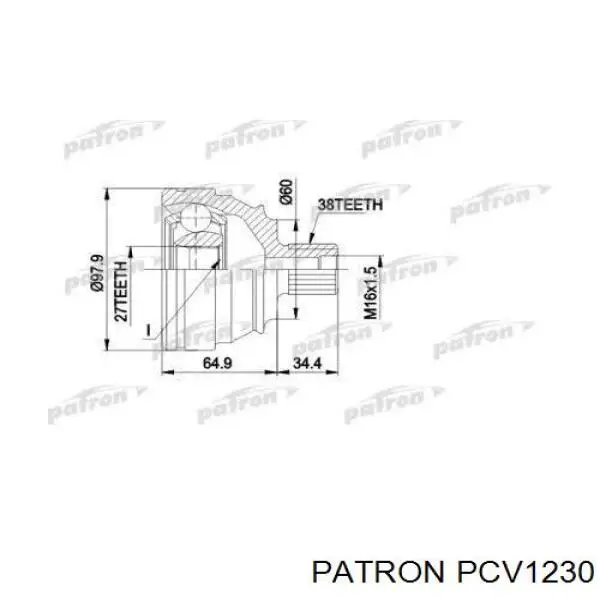 ШРУС зовнішній передній TOJ0303 Magneti Marelli