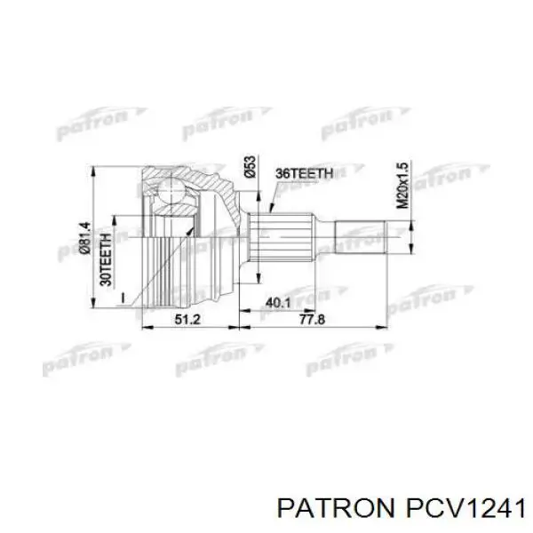 ШРУС зовнішній передній PCV1241 Patron