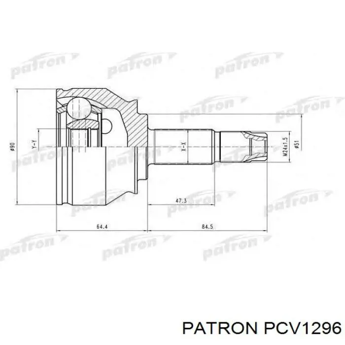 ШРУС зовнішній передній PCV1296 Patron