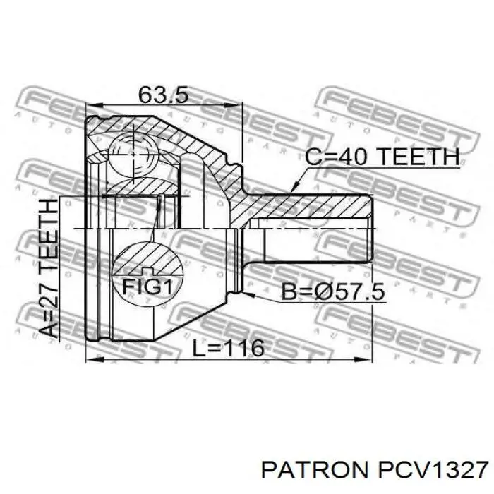 ШРУС зовнішній передній Z87180R Zikmar