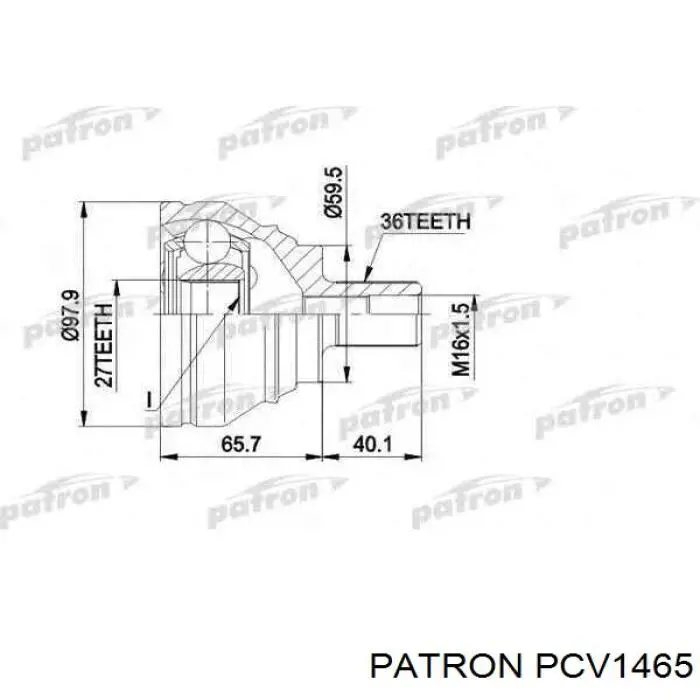 ШРУС зовнішній передній PCV1465 Patron