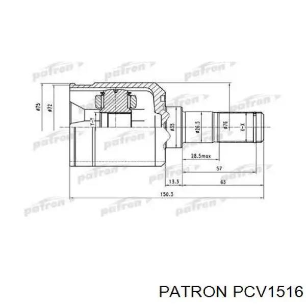 ШРУС внутрішній, передній PCV1516 Patron