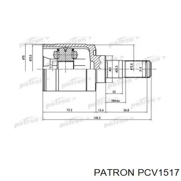 ШРУС внутрішній, передній PCV1517 Patron