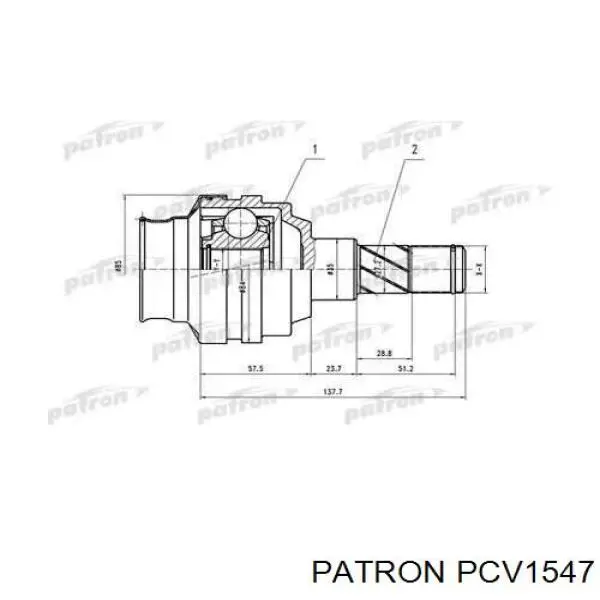 Граната внутрішня ліва DW35001 GP