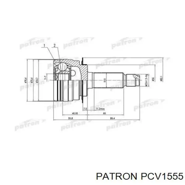 ШРУС зовнішній передній PCV1555 Patron