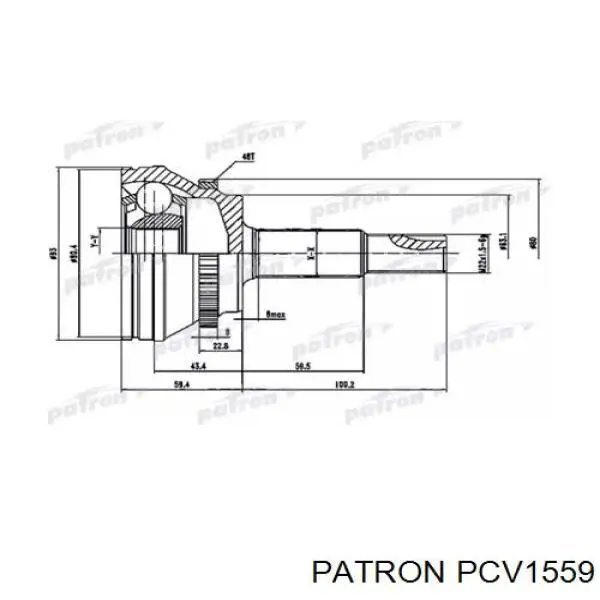 ШРУС зовнішній передній PCV1559 Patron