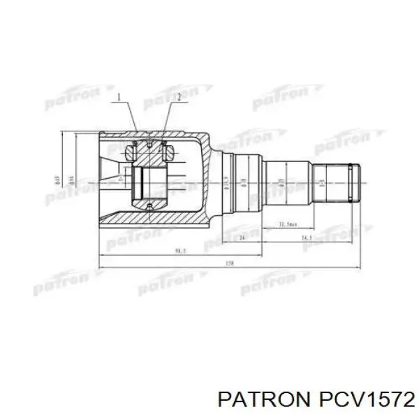 ШРУС внутрішній, передній PCV1572 Patron