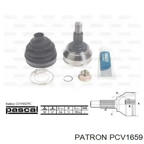 ШРУС зовнішній передній PCV1659 Patron