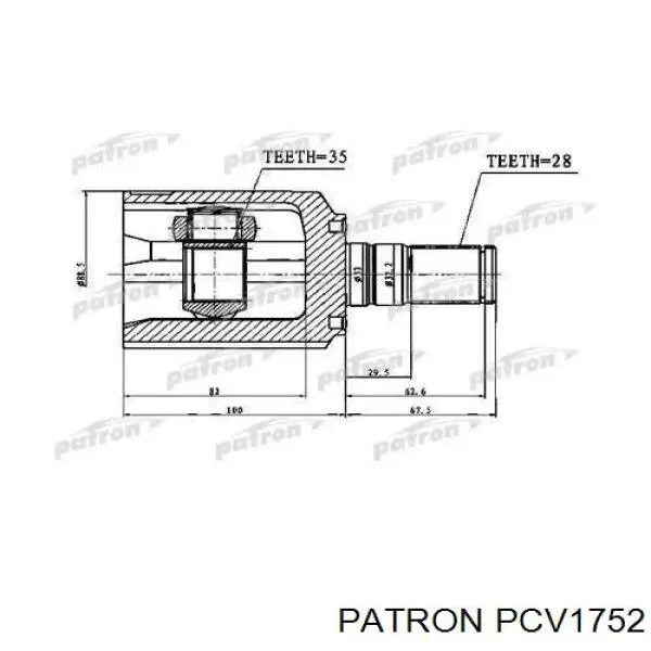NPWHY540F NTY Шарнір кутових швидкостей передній лівий