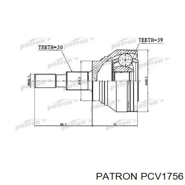 ШРУС наружный PATRON PCV1756