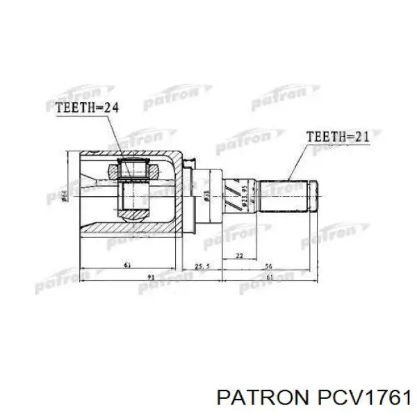 ШРУС внутрішній, задній PCV1761 Patron