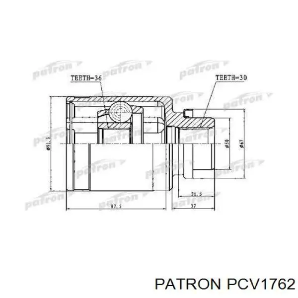 ШРУС внутрішній, передній, правий PCV1762 Patron