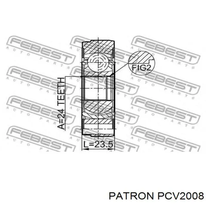 ШРУС карданного валу переднього, задній PCV2008 Patron