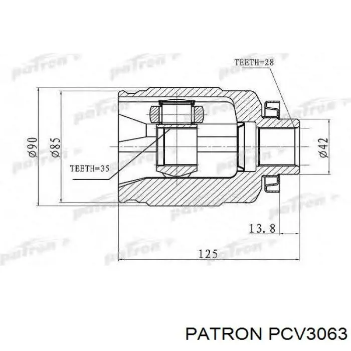 ШРУС внутрішній правий J22003 Tangun