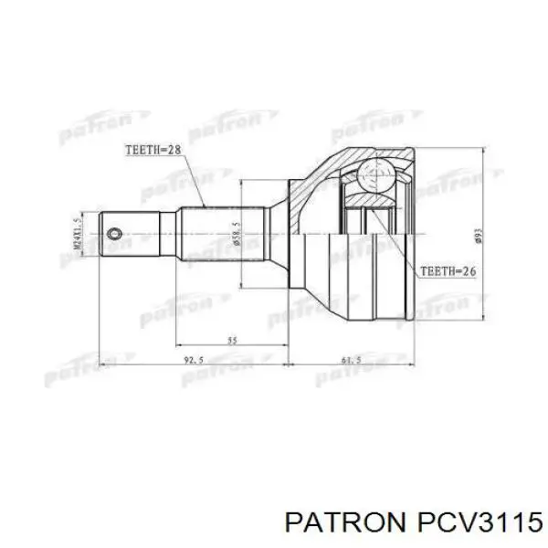 PCV3115 Patron Привід передній правий